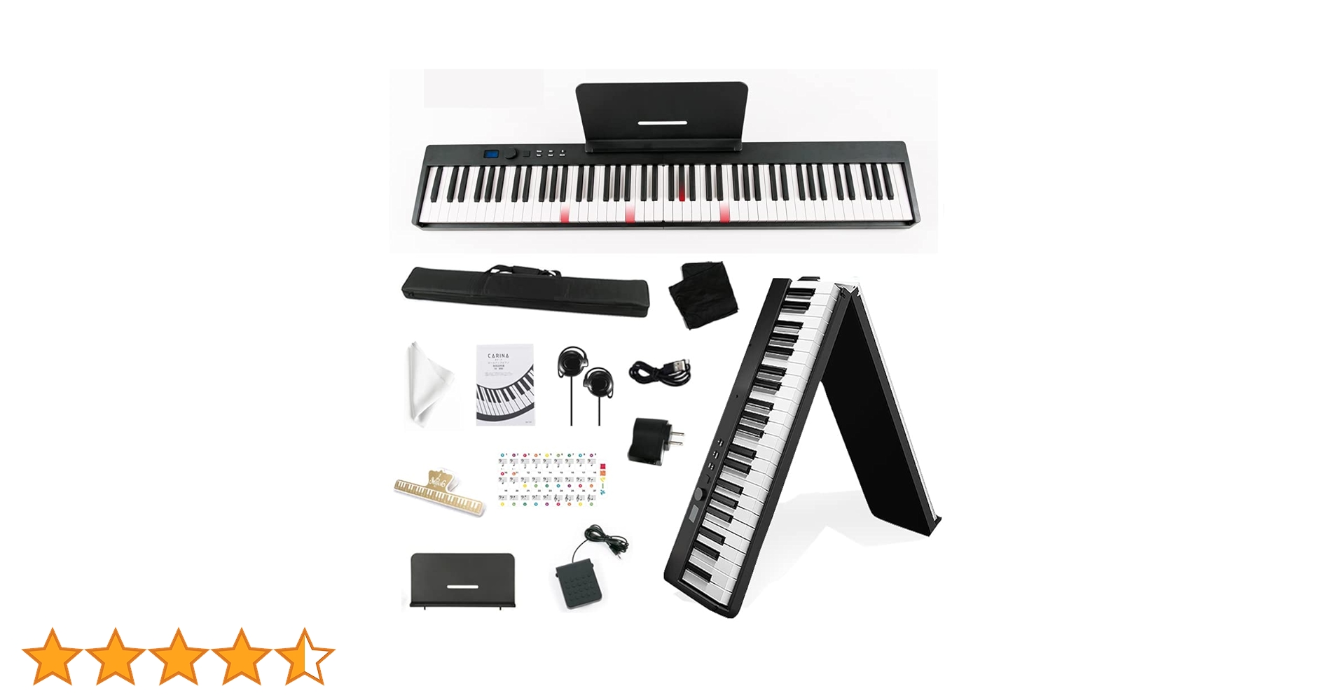 Amazon | Carina 折りたたみ 電子ピアノ 光る鍵盤 88鍵盤 コンパクト